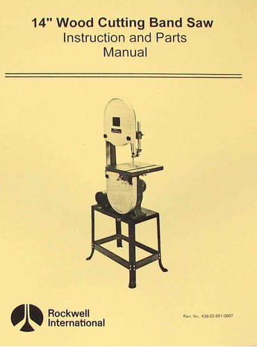 Manual Instruccion Sierra Cinta Madera Rockwell 14 