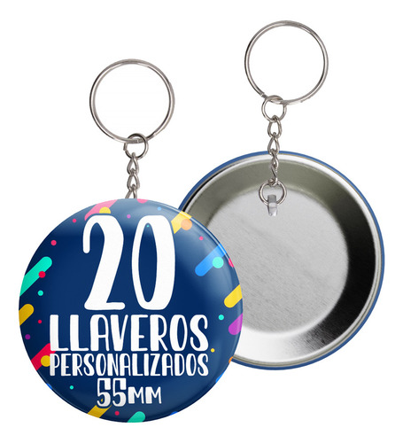 20 Pines Tipo Llavero - Diseños Personalizados - 55mm