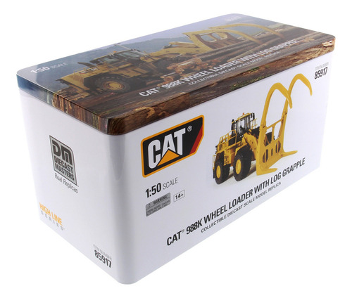 Miniatura Diecast Carregadeira Garras Caterpillar 988k 85917 Cor Amarelo