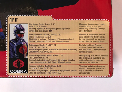Gijoe Cobra Hiss 3 H.i.s.s. Vehicle Hasbro 2021 Gi Joe Ripit (Usado)