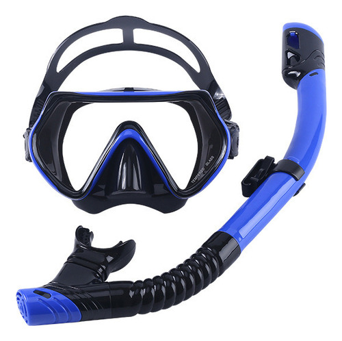 Mascara de Snorkel Summer Visores Buceo 180º Lentes Anti Niebla Marca Nasjac Color Azul