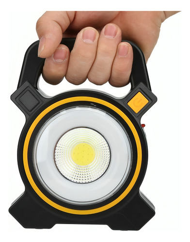 Lanterna Recarregável Solar Cob Refletor De Mão 4 Luzes Led