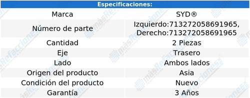 Par Mazas Ruedas Traseras Chevrolet Spark 16-21 Syd
