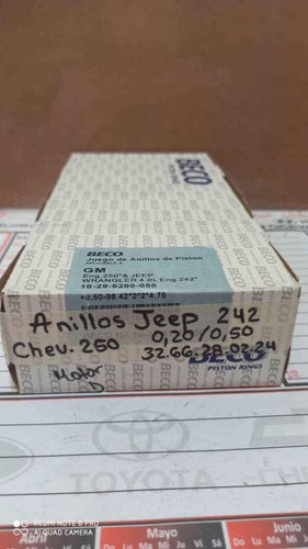 Anillos 242, Chevrolet 250 A 0.20 O 0.50 Beco Piston