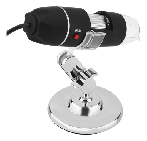 Suporte para microscópio digital: câmera LED USB 1600x 8, cor preta