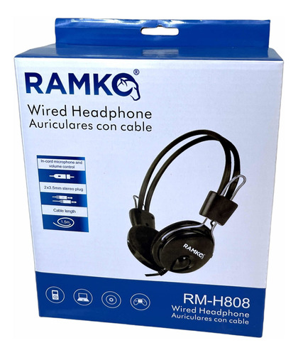 Audífonos Vincha Con Micrófono Control Volumen Marca Ramko
