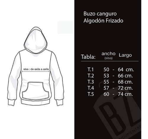 Imagen 9 de 10 de Buzo Canguro Friza Hoodie Vs Colores