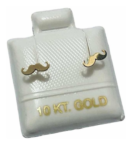 Broquel Mini Bigotes Mostacho Oro 10k