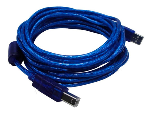 Cable Usb Impresora Nisuta A/b 5mts Mallado Filtro Azul