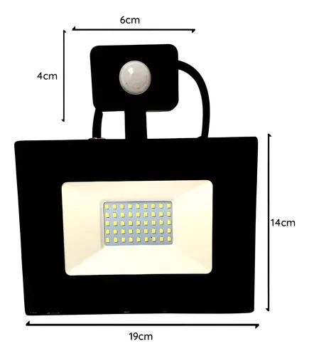 Foco Proyector De Area Led Con Sensor 50w Sec Exterior