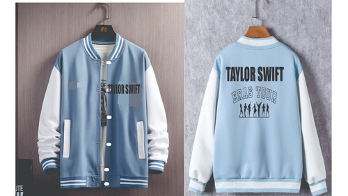 Chamarra Tipo Colegial Azul Mangas Blancas De Taylor Swift