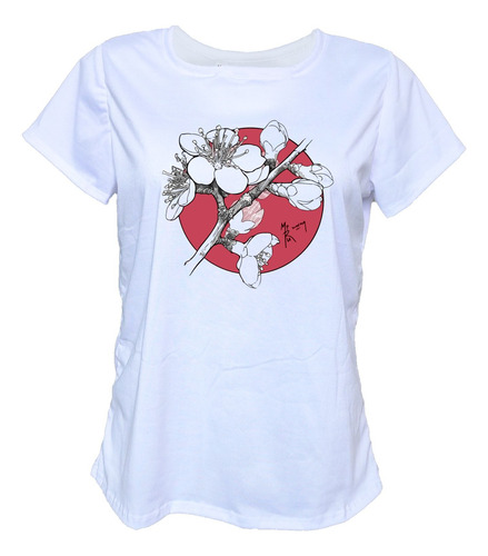 Blusa Playera Grande Mujer Flor De Durazno Melocoton Japonés