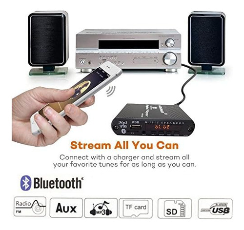 Receptor De Audio Bluetooth Radio Fm, Reproductor Digital Mp
