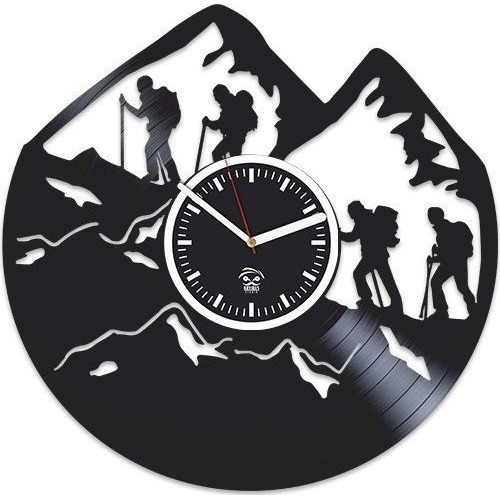 Reloj De Pared De Montaña De Vinilo Con Diseño De Escalada