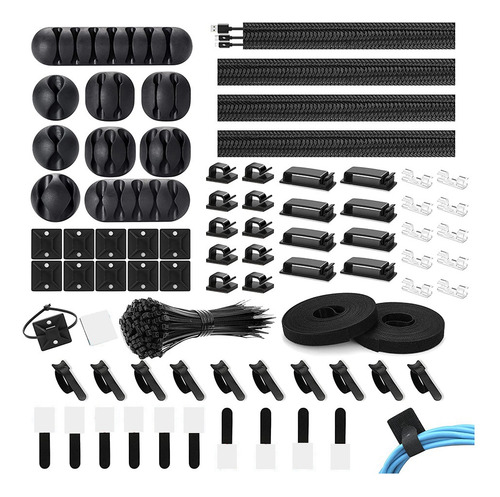 Kit Organizador De Gestión De Cables De 173 Piezas, Clips Ad