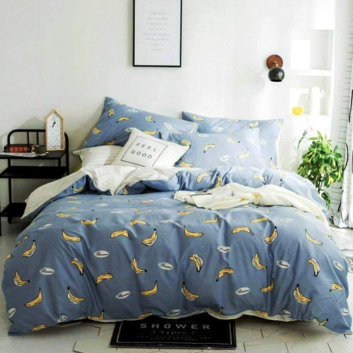 King Cotton Blue Duvet Cover Set Juego De Cama De Dibuj...