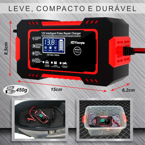 Carregador E Reparador Inteligente De Bateria Automotivo Hold On