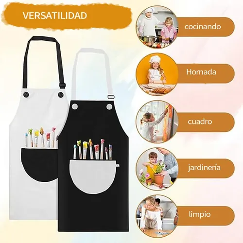 Parliky Lote De 10 Delantales Infantiles Impermeables Blancos – Protege La Ropa En Manualidades, Pintura Y Cocina, Talla 62x42 Cm
