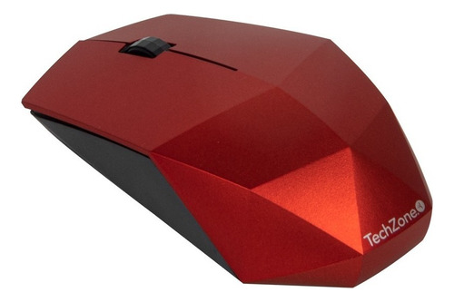 Mouse Óptico Inalámbrico Techzone Con Diseño Ergonómico Color Rojo