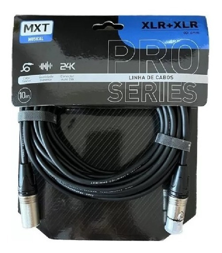 Cabo De Microfone Xlrm Xlrf Balanceado Mxt Pró Séries-10m 