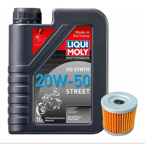 Aceite Liqui Moly 20w50 100% Sintético+ Filtro Suzuki Gixxer