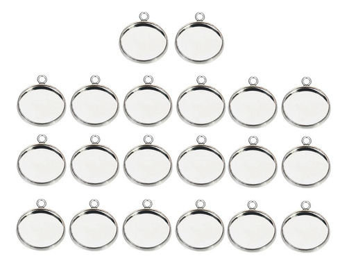 20 Pcs Colgante De Plata En Bisel Bandeja Cabochon Diy