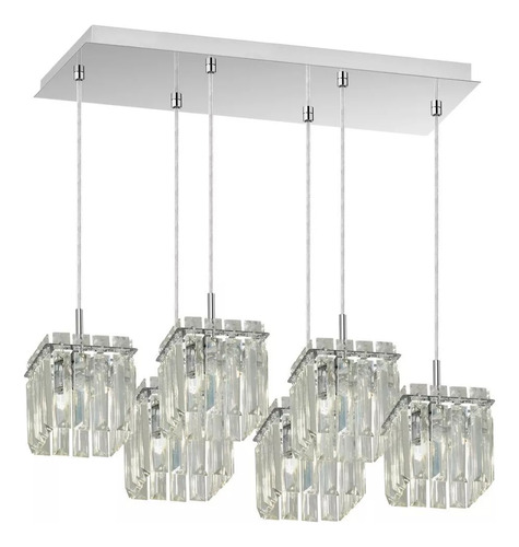 Colgante Cristal 6 Luces G9 Led Moderno Diseño!!!