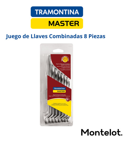 Jgo Llaves Combinadas Tramontina 8 Pcs Gris