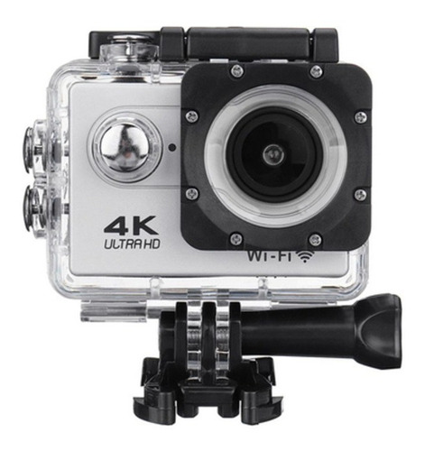 Câmera De Ação Sport 4k Wifi Hd Dv Prova D'água Filmadora Cor Prata