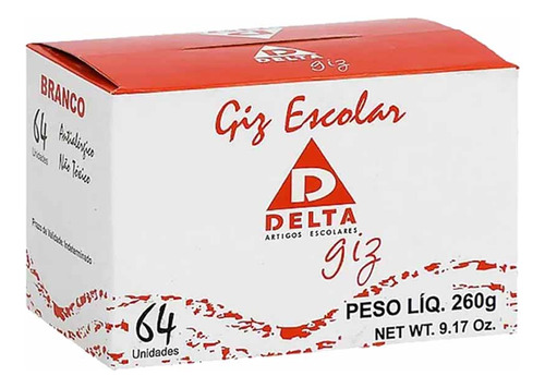 Kit 5 Caixas Giz Branco Para Quadro Escolar Palito Com 64