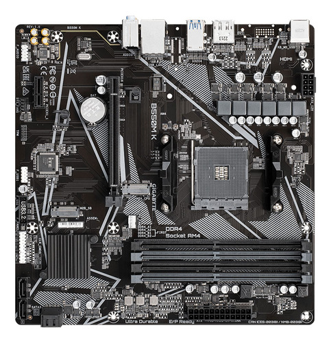 Placa Madre Gigabyte B550m K Am4 Amd B550 Micro-atx Con Dobl