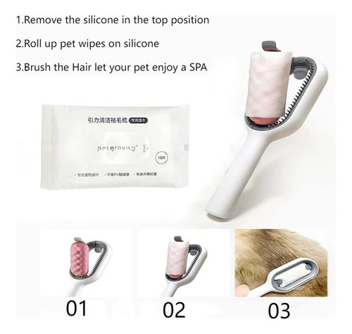 Cepillo De Pelo Gato Peine Limpieza Masaje Depilación 1pc