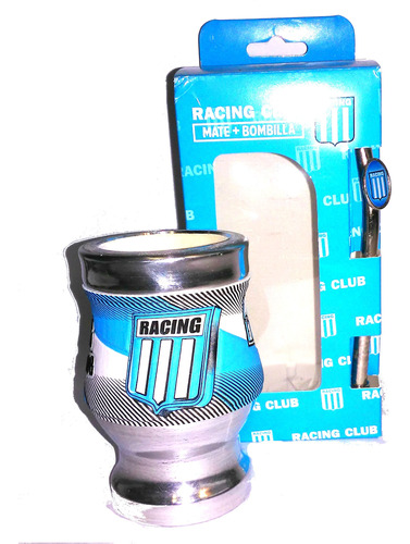 Set Mate De Racing Club Con Bombilla  Producto Oficial 