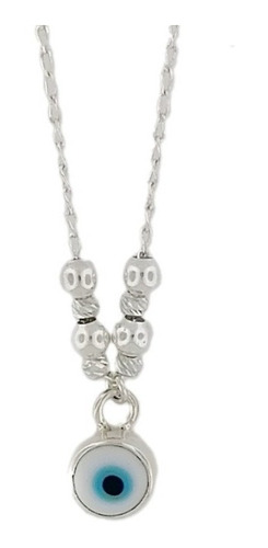 Collar Ojo Turco Plata 925 Con Cadena Plata Fina