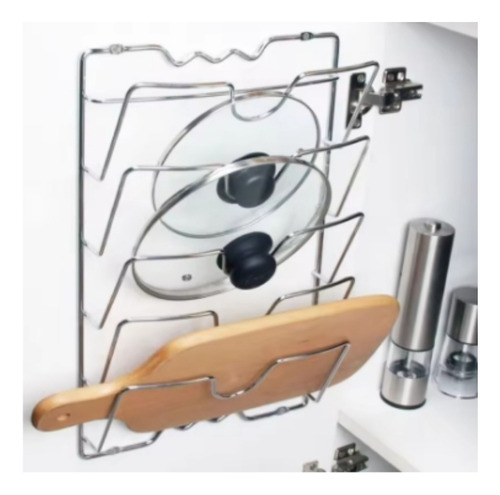 Soporte De Metal Para Colgar En La Pared Con Tapa Para Ollas