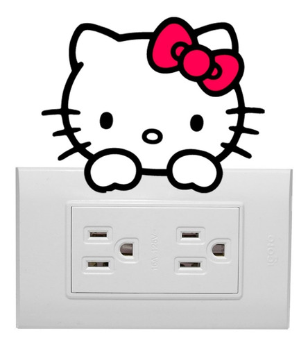 Sticker Hello Kitty Decora Vinilo Interruptor Luz Corriente 