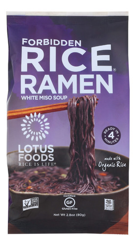 Lotus Foods Ramen De Arroz Prohibido Con Sopa De Miso, 2.8 O