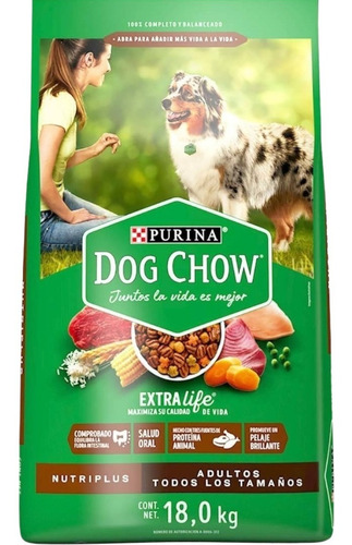 Dog Chow, Alimento Para Perro Croqueta Purina Nutriplus 18kg