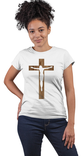 Blusa Cruz Jesús Silueta 100% Algodón