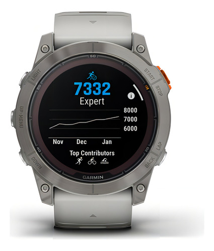 Fenix 7x Pro Zafiro Solar Titanio Con Malla Gris Y Naranja