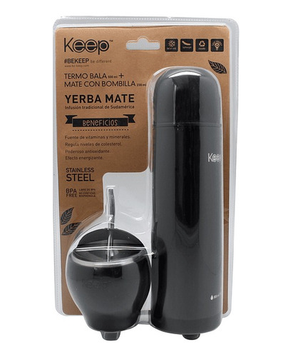 Set Termo Bala 500ml + Mate Bombilla 230ml Keep