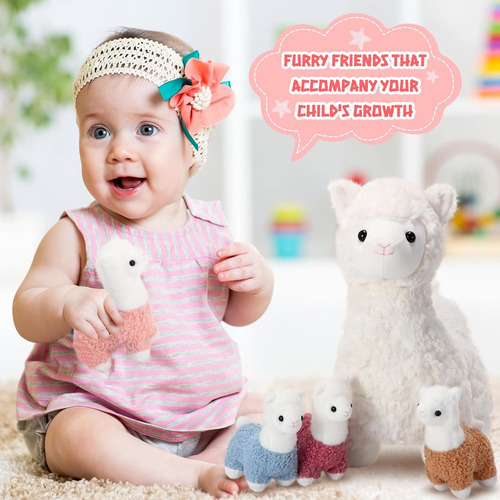 Lenwen 5 Pzs Llama De Peluche Con Bebés 14 Juguete Infantil