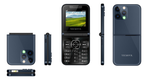 Celular Plegable 4g Yeemovil Y1000 Dual Sim + 2 Sim Extra Desbloqueado Telcel At&t Movistar Bait Bluetooth Fm Linterna 2.4-azul Grisáceo