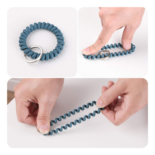 6 Pulseras Elásticas Con Llavero De Muñeca Para Gimnasio Y S