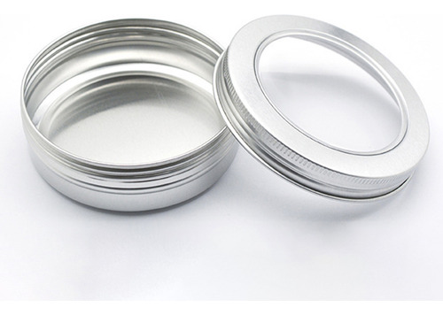 24 Tarros De Aluminio De 100 Ml Con Tapa Transparente A Prue