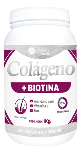Colageno + Biotina Biocenter Natural Vit C - Zinc 1 Kg
