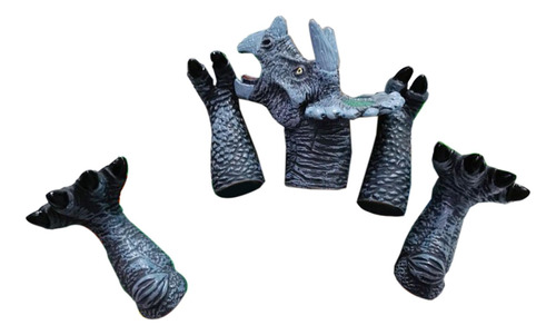 5 Piezas Dinosaurio Marionetas De Dedo Triceratops Gris