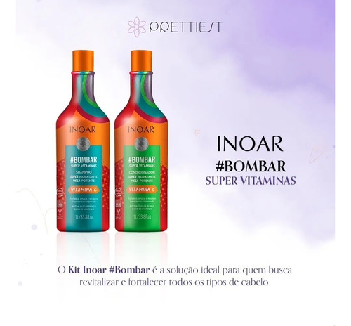 Kit Shampoo + Condicionador Crescimento Bombar Inoar 1l