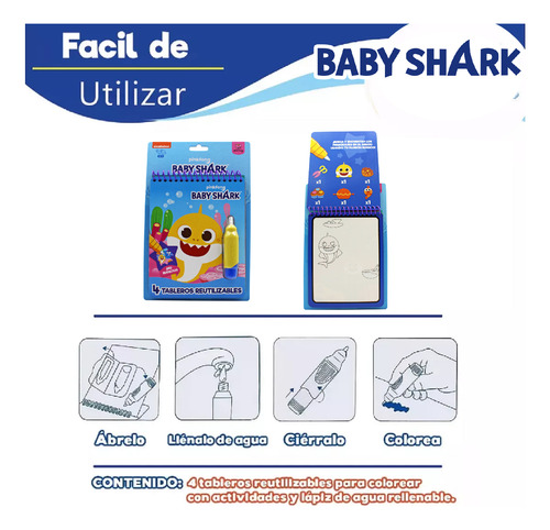Libro De Colorear Con Agua Mágico Baby Shark