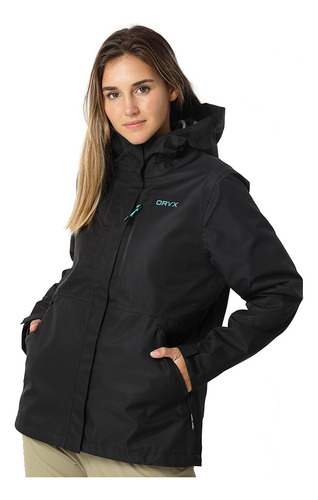 Chaqueta Impermeable Mujer Jasper Negra Oryx